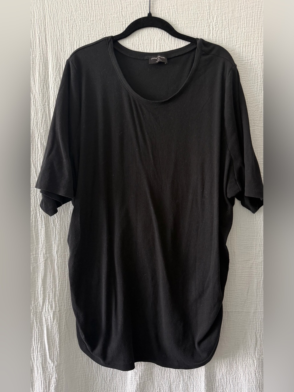 Lane Bryant Black Short-Sleeve Scoop Neck Tee